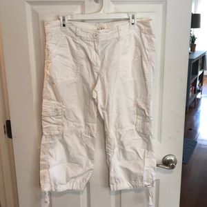 Tie bottom cargo crops/capris